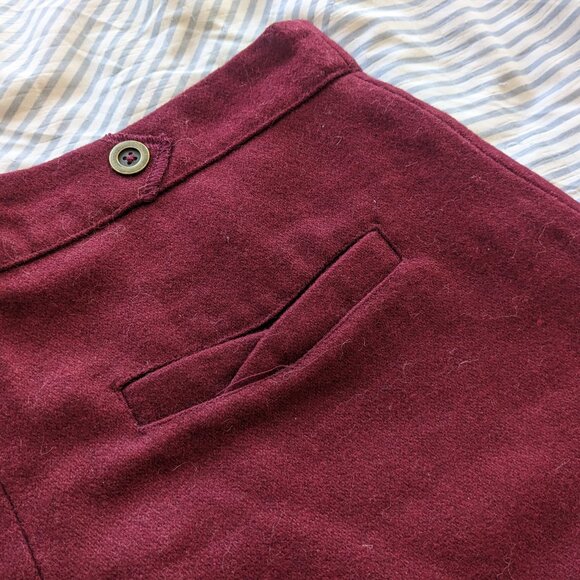 Modcloth Maroon Knee-length Wool Blend Skirt - Size L - Picture 3 of 8